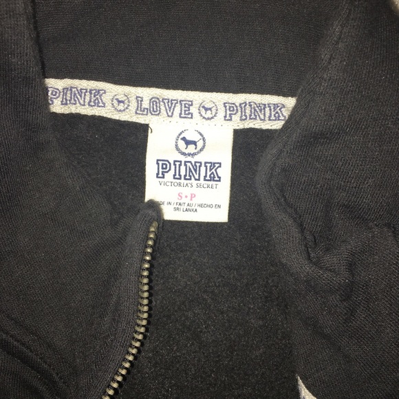 VS PINK 1/2 Zip Black Top - Picture 2 of 3